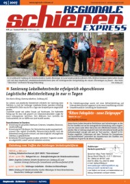 Regionale Schienen Express 5/2007: Sanierung Lokalbahnstrecke erfolgreich abgeschlossen (Titelbild)