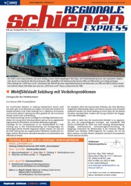 Regionale Schienen Express 11/2007: Wohlfhlstadt Salzburg mit Verkehrsproblemen<br>Lsungen fr den Stadttourismus (Titelbild)