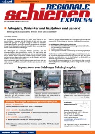 Regionale Schienen Express 12/2008: Fahrgste, Buslenker und Taxifahrer sind genervt (Titelbild)