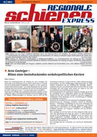 Regionale Schienen Express 12/2011: Arno Gasteiger  Bilanz einer beeindruckenden verkehrspolitischen Karriere (Titelbild)