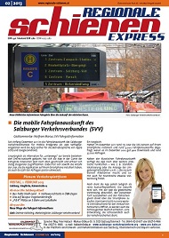 Regionale Schienen Express 2/2013: Die mobile Fahrplanauskunft des Salzburger Verkehrsverbundes (SVV) (Titelbild)