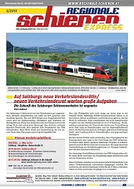 Regionale Schienen Express 05/2013: Auf Salzburgs neue Verkehrslandesrtin/ neuen Verkehrslandesrat warten groe Aufgaben (Titelbild)